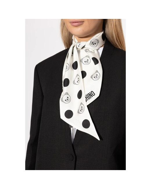 Moschino White Seidenschal