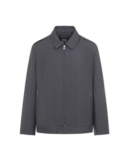 Y-3 Jassen ,Grijs ,Wol Pinstripe Refined Wool Ut Blouson in het Gray voor heren