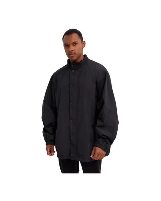 Balenciaga Jassen ,Zwart ,Polyester Zwarte Windjack Met Logostempel in het Black voor heren