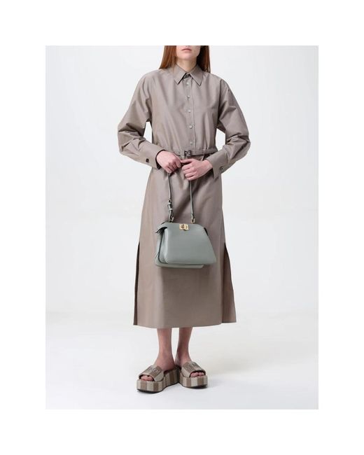 Fendi Brown Shirt Dresses