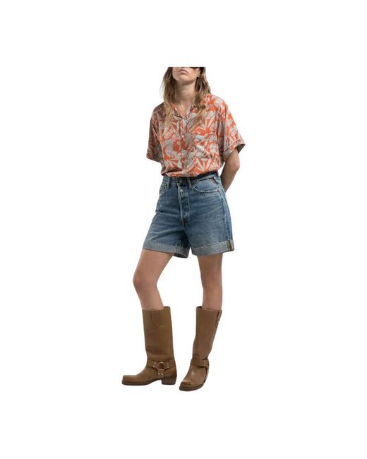 Denim Shorts Replay de color Blue