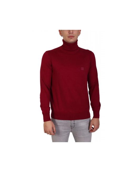 HUGO Truien & Vesten ,Rood ,Katoen Akiro_S Turtleneck in het Red voor heren