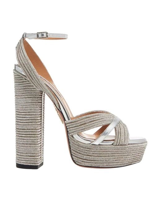 Aquazzura Gray High Heel Sandals