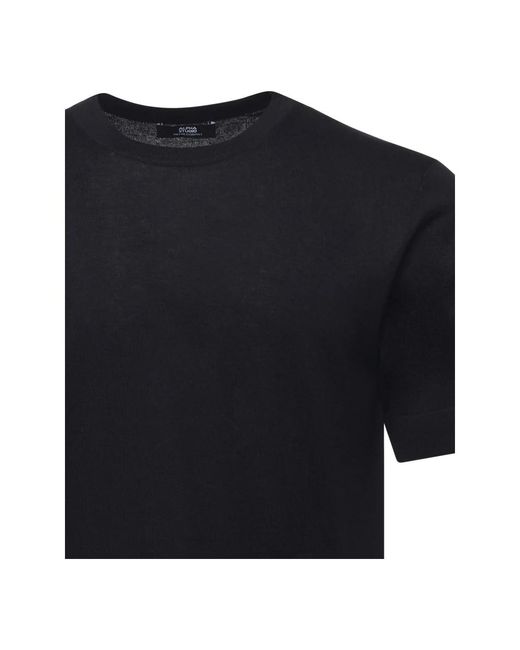 Alpha Studio Zijde En Kasjmier Zwarte T-Shirts En Polos in het Black voor heren