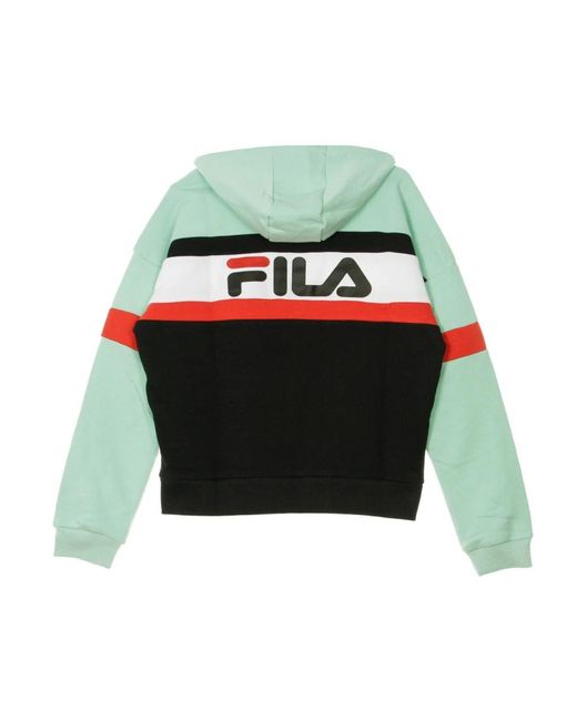 Fila Hoodies & Sweatvesten ,Veelkleurig ,Katoen Cropped Lichtgewicht Hoodie in het Green