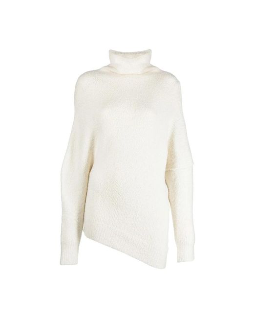Proenza Schouler White Beige boucle turtleneck sweater,sweatshirts