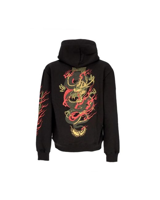 DOLLY NOIRE Zwarte Ryu Dragon Hoodie Met Kangoeroezak in het Black voor heren