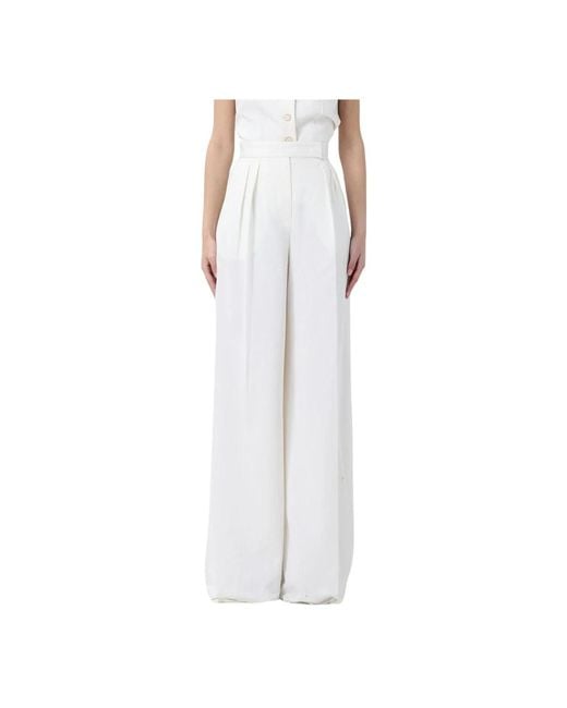 Max Mara Wide Trousers in het White