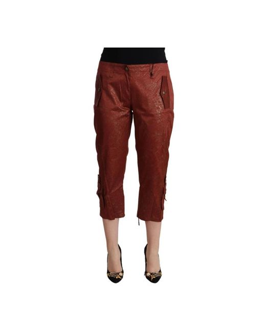 Just Cavalli Red Cropped Trousers
