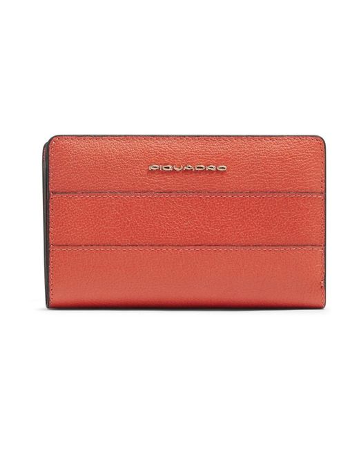 Piquadro Accessoires ,Oranje ,Leer Bifold Wallet in het Red