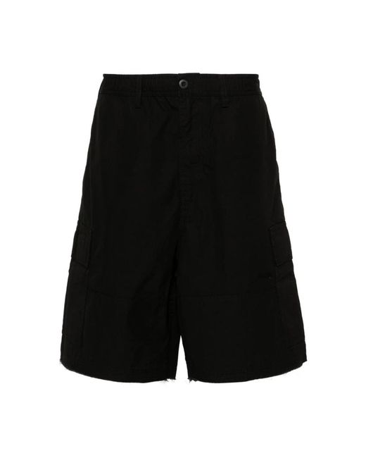 032c Korte Broeken ,Zwart ,Katoen Zwarte Cargo Shorts Met Logo Patch in het Black voor heren