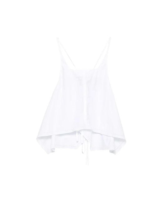 Low Classic White Sleeveless Tops