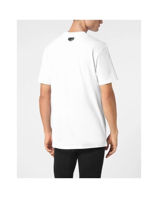 Philipp Plein T-Shirt Rundhals Ss Stones Skull in White für Herren