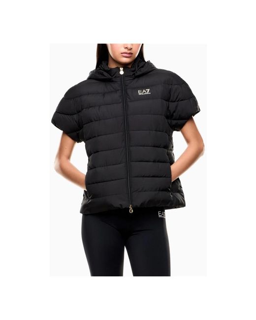 EA7 Jassen ,Zwart ,Polyester Mouwloze Jas in het Black