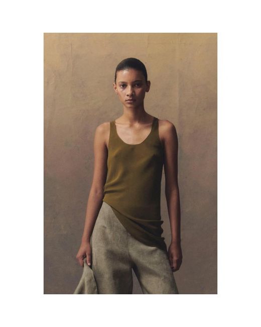 Sleeveless Tops Cortana de color Green