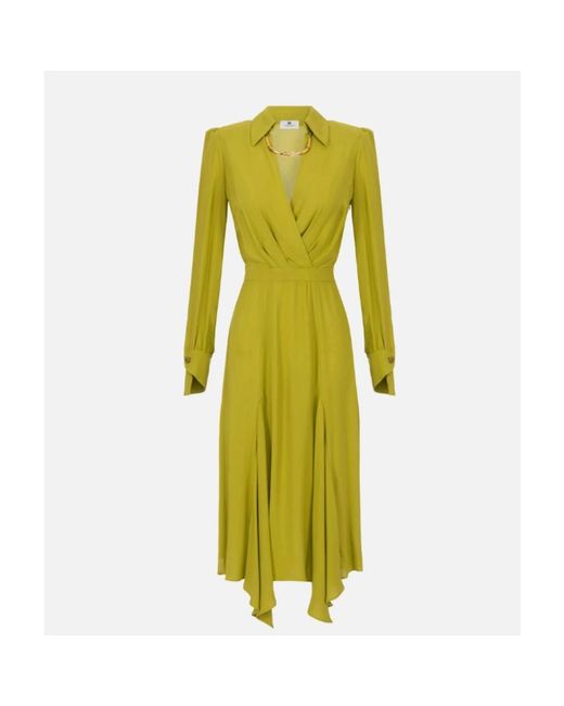 Midi Dresses Elisabetta Franchi de color Yellow