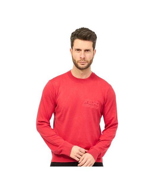 Armani Exchange Red Round-Neck Knitwear for men