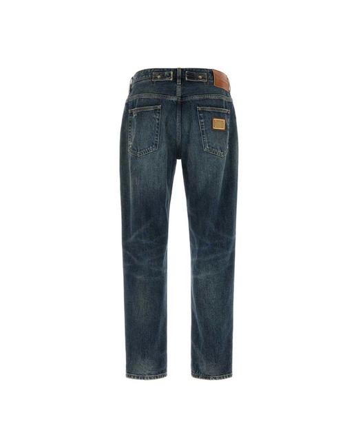 Dolce & Gabbana Blue Straight Fit Jeans for men
