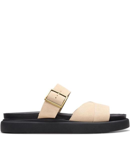 Clarks Black Sliders