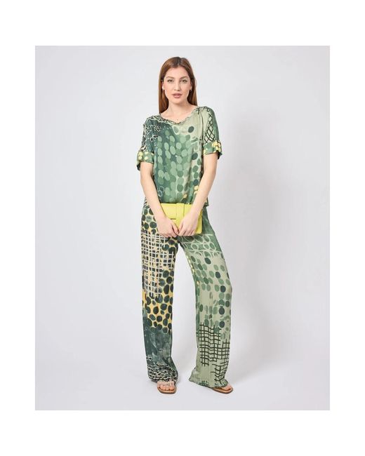 ALESSIA SANTI T-Shirt Met Dierenprint in het Green