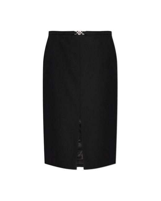 Versace Rokken ,Zwart ,Wol Wollen Koker Midi Rok in het Black