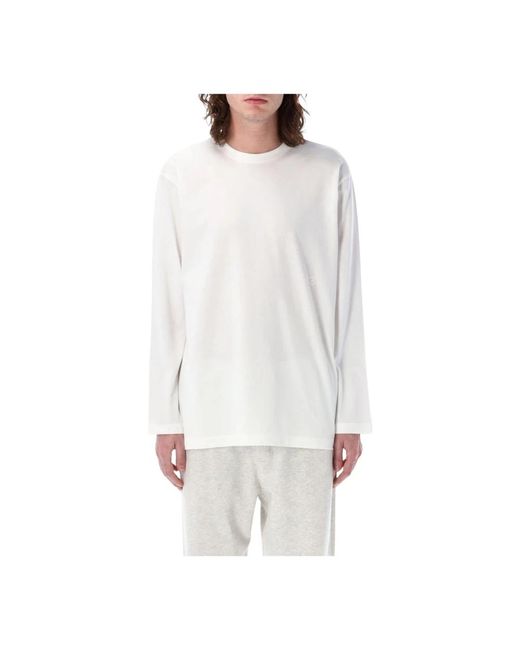 Y-3 Long Sleeve Tshirt Classic Crew Neck in het White voor heren
