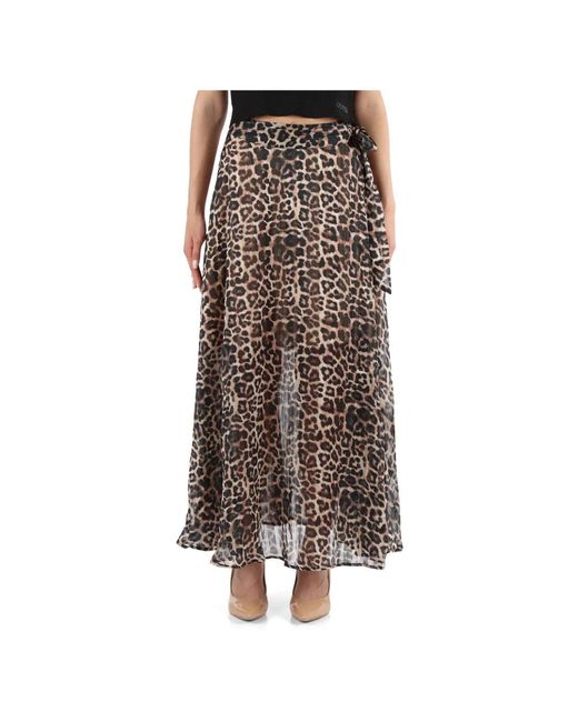 Guess Brown Wickel chiffon midi rock