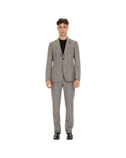 Lardini Kostuums ,Grijs ,Wol Grijs Wollen Prince Of Wales Kostuum in het Gray voor heren
