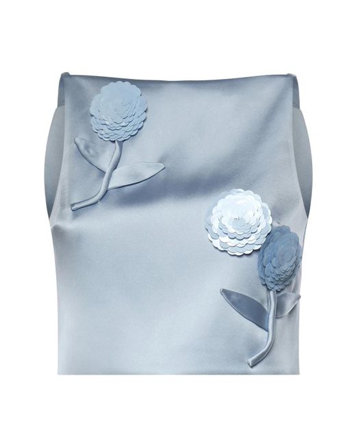 Self-Portrait Blue Sleeveless Tops