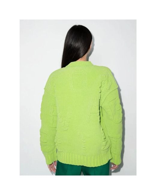 Bottega Veneta Alphabet-Motif Chenille Jumper in het Green