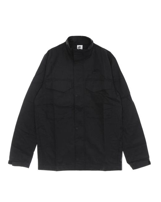 Nike Fitness ,Zwart ,Polyester Sportswear Woven Ul M65 Jas in het Black voor heren