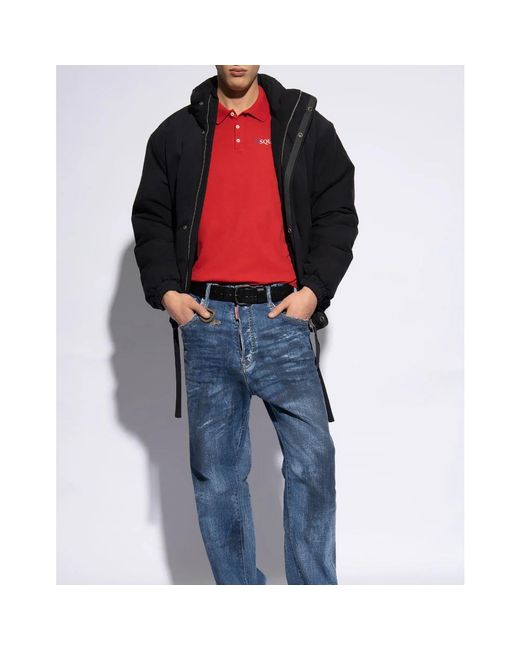 DSquared² Tops ,Rood ,Katoen Rode Tennis Fit Logo Polo Shirt in het Red voor heren