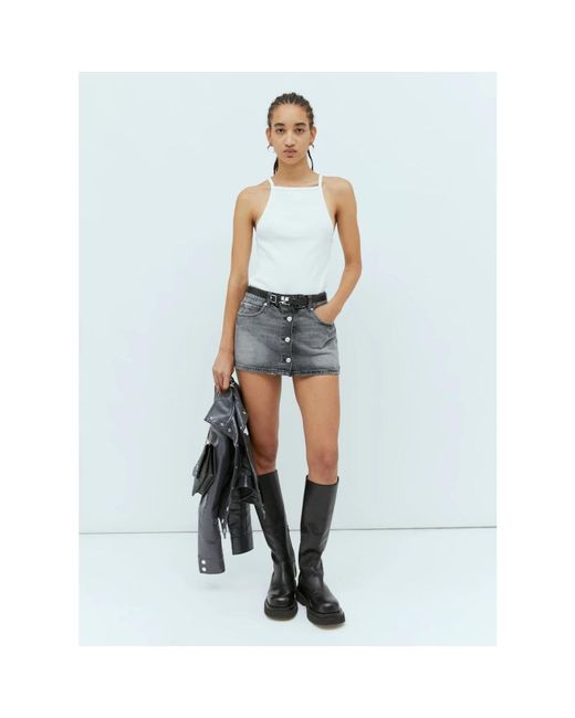 Courreges Blue Denim Skirts