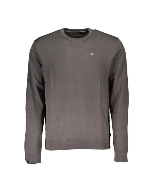 Napapijri Gray Round-Neck Knitwear