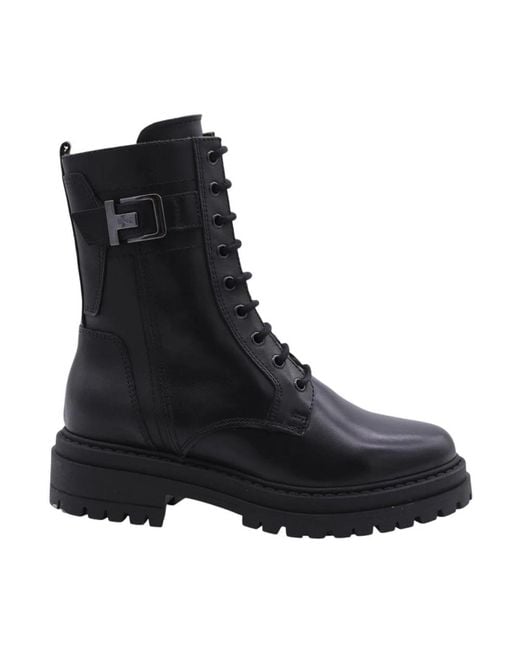 Nero Giardini Black Lace-Up Boots