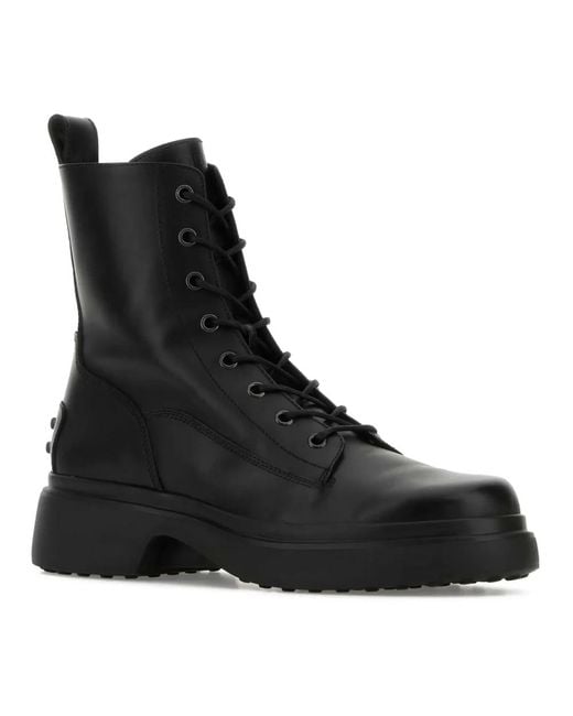 Tod's Black Lace-Up Boots