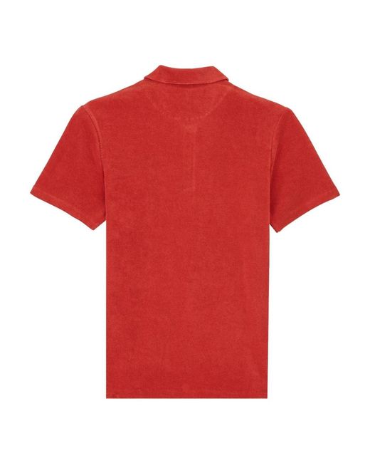 Vilebrequin Red Terry Polo Solid for men