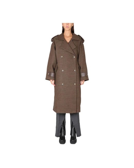 The Mannei Brown Double-Breasted Coats