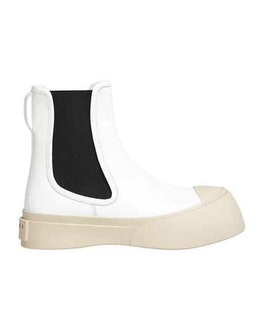 Marni White Chelsea Boots