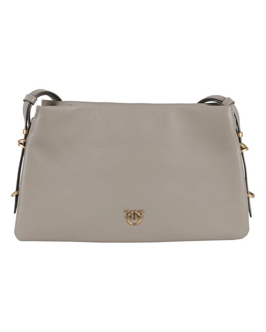 Pinko Gray Weiche Leder Triplet Tasche