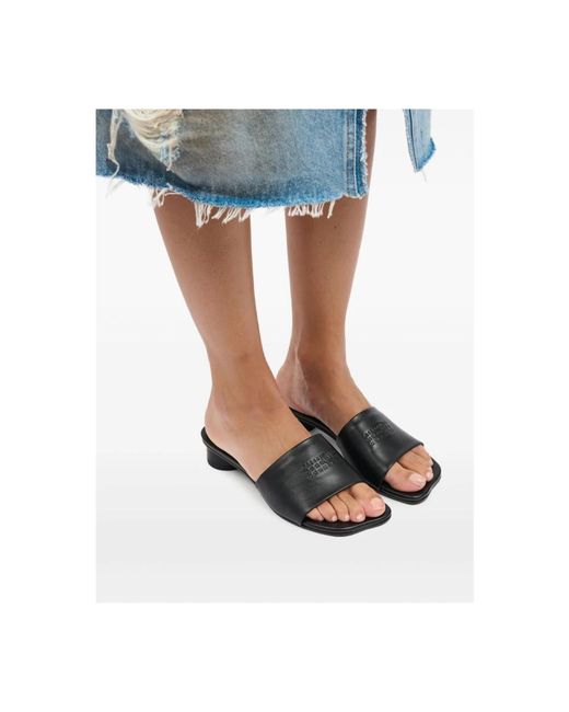 MM6 by Maison Margiela Black Heeled Mules