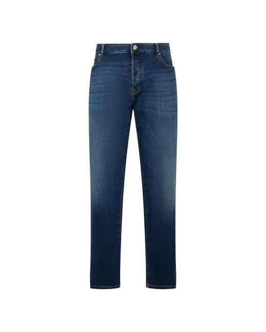 Moorer Blue Slim Fit Jeans for men