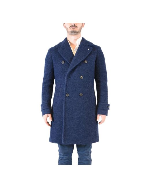 L.b.m. 1911 Blue Double-Breasted Coats for men
