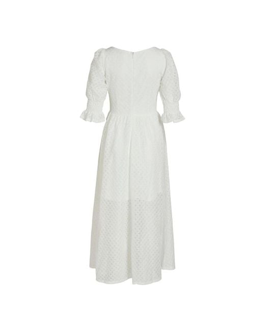 Vila White Clothes Women's Dress