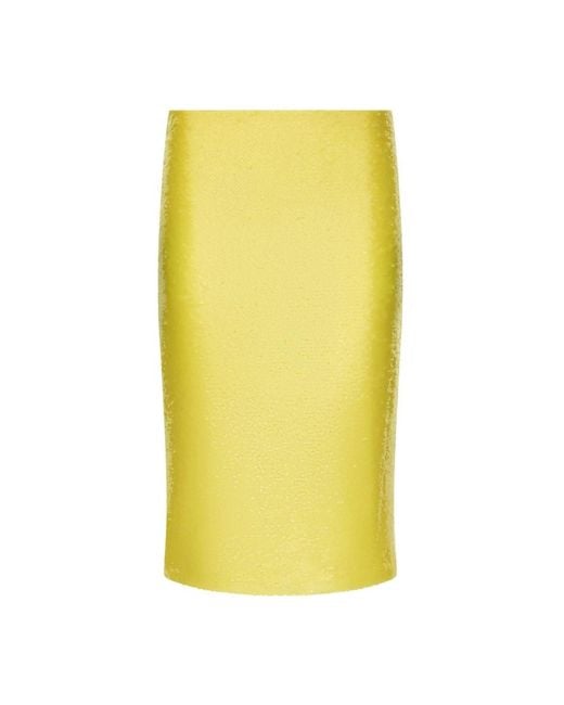 Falda lápiz de lentejuelas Dolce & Gabbana de color Yellow
