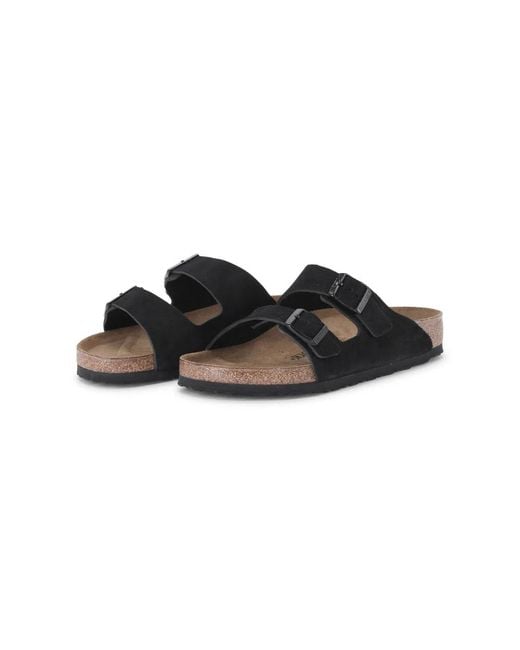 Birkenstock Veloursleder Sandale Mit Ergonomischem Fußbett in Black für Herren