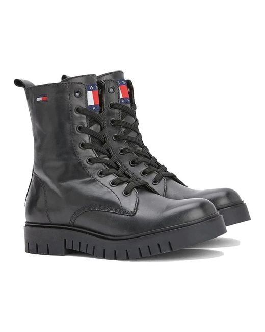 Tommy Hilfiger Black Lace-Up Boots