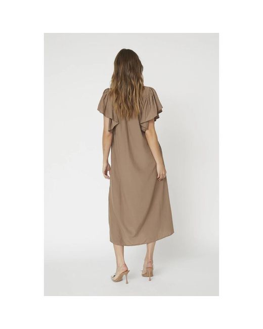 co'couture Kleedjes ,Bruin ,Midi Jurken in het Brown