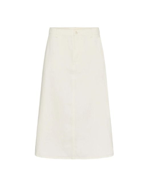 Part Two White Denim A-Linie Rock Eggnog