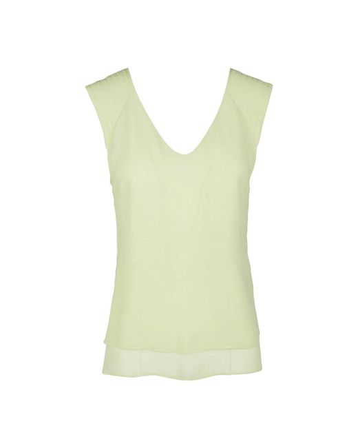 Alysi Yellow Sleeveless Tops